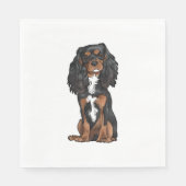 Cavalier King Charles Spaniel - Zwart en Tan Servet (Voorkant)