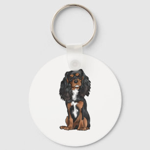 Cavalier King Charles Spaniel - Zwart en Tan Sleutelhanger
