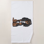 Cavalier King Charles Spaniel - Zwart en Tan Strandlaken (Voorkant)