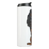 Cavalier King Charles Spaniel - Zwart en Tan Thermosbeker (Gedraaid links)