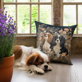 Cavalier King Charles Spaniels Antiek wandtapijt Kussen