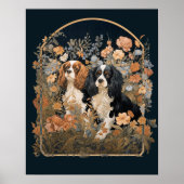 Cavalier King Charles Spaniels Antiek wandtapijt Poster (Voorkant)