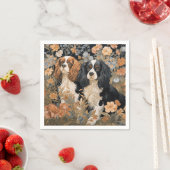 Cavalier King Charles Spaniels Antiek wandtapijt Servet (Insitu)