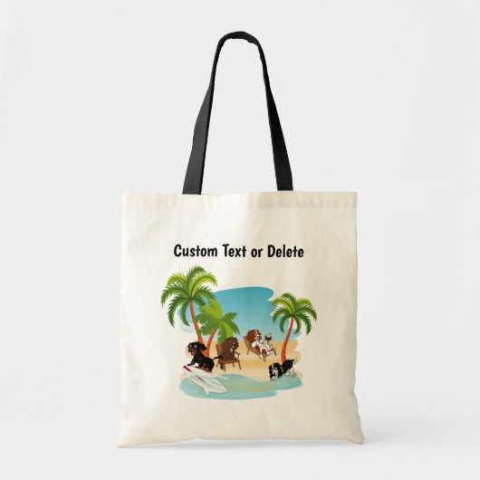 Cavalier King Charles Spaniels bij het strand Tote Bag (Voorkant)