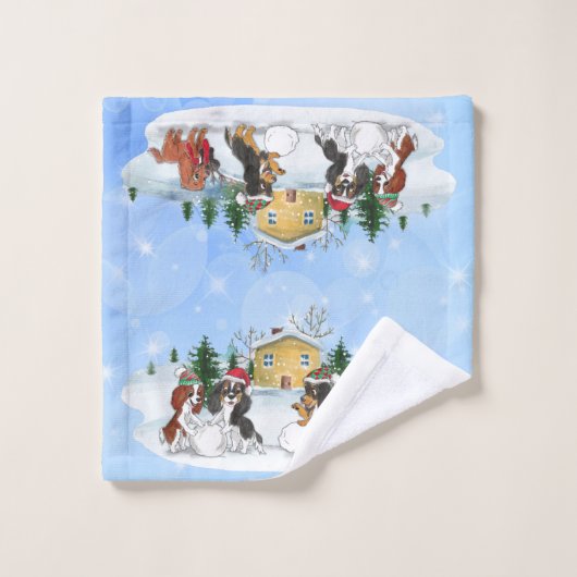 Cavalier King Charles Spaniels Bouwen van een Snee Bad Handdoek (Wasdoekje)