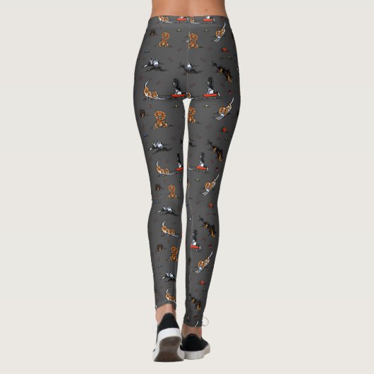 Cavalier King Charles Spaniels CKCS Doodles Leggings (Achterkant)