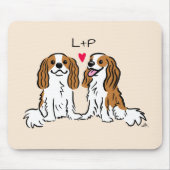 Cavalier King Charles Spaniels Dogs met Jouw tekst Muismat (Voorkant)