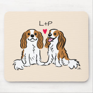 Cavalier King Charles Spaniels Dogs met Jouw tekst Muismat