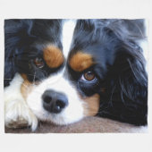 CAVALIER KING CHARLES SPANIËLS FLEECE DEKEN (Voorkant (Horizontaal))
