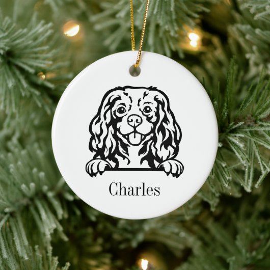 Cavalier King Charles Spaniels hond Keramisch Ornament (Boom)