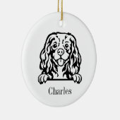 Cavalier King Charles Spaniels hond Keramisch Ornament (Rechts)