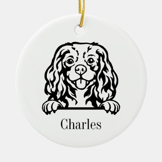Cavalier King Charles Spaniels hond Keramisch Ornament (Voorkant)