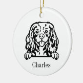 Cavalier King Charles Spaniels hond Keramisch Ornament (Links)