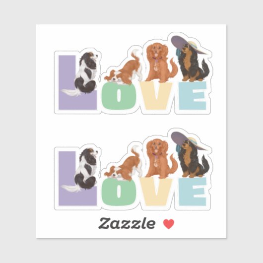 Cavalier King Charles Spaniels Liefde Sticker (Vel)