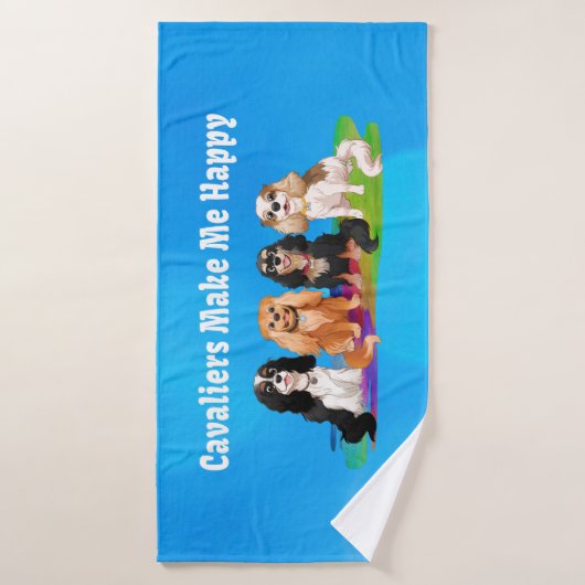 Cavalier King Charles Spaniels maken me gelukkig  Badhanddoek (Badhanddoek)