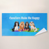 Cavalier King Charles Spaniels maken me gelukkig  Badhanddoek (Badhanddoek)