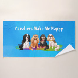 Cavalier King Charles Spaniels maken me gelukkig  Badhanddoek