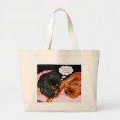 Cavalier King Charles Spaniels Puppy Grote Tote Bag (Voorkant)