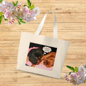 Cavalier King Charles Spaniels Puppy Grote Tote Bag