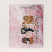 Cavalier King Charles Spaniels Riding a Bike Legpuzzel (Verticaal)
