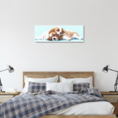 Cavalier King Charles Spaniels Sleeping Canvas Afdruk (Insitu (Slaapkamer))