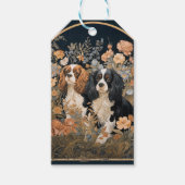 Cavalier King Charles Spaniels Tapestry Stijl Cadeaulabel (Voorkant)