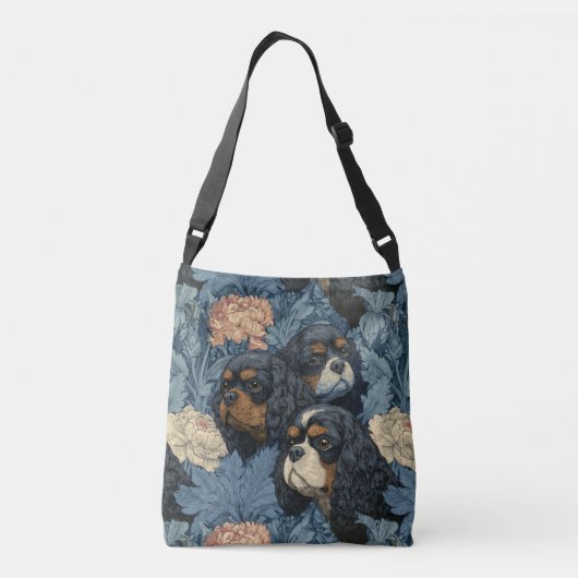 Cavalier King Charles Spaniels Victorian Garden  Crossbody Tas (Achterkant)
