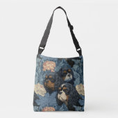 Cavalier King Charles Spaniels Victorian Garden  Crossbody Tas (Voorkant)