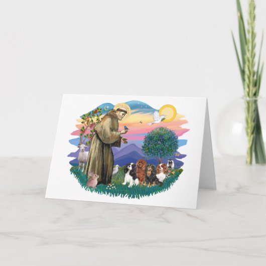 Cavalier King Charles Spaniels (vier) Kaart (Voorkant)