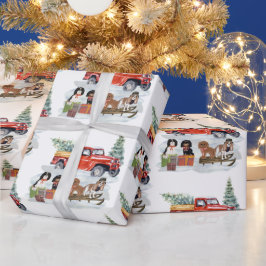 Cavalier King Charles Spaniels Winter Truck  Cadeaupapier