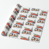 Cavalier King Charles Spaniels Winter Truck  Cadeaupapier (Uitgerold)