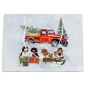 Cavalier King Charles Spaniels Winter Truck Groot Cadeauzakje (Voorkant)