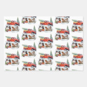 Cavalier King Charles Spaniels Winter Truck Inpakpapier Vel (Voorkant 3)
