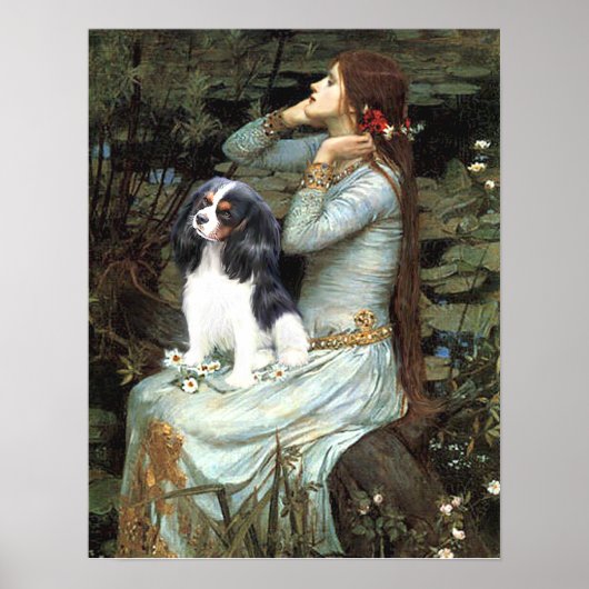 Cavalier King Charles (tri-kleur) - Ophelia Seated Poster (Voorkant)