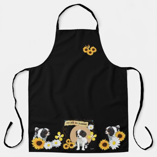 Cavalier King Charles Tri Spaniel-Over Print Apron Schort (Voorkant)