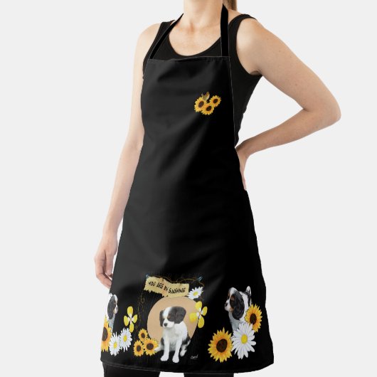 Cavalier King Charles Tri Spaniel-Over Print Apron Schort (Insitu)