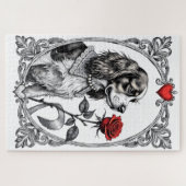 Cavalier King Charles Victoriaanse Ets Valentijnsd Legpuzzel (Horizontaal)