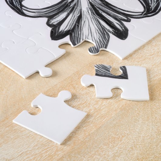 Cavalier King Charles Victorian Etching Valentine Legpuzzel (Zijkant)