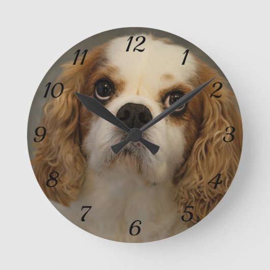 Cavalier King Charles Wall Clock Ronde Klok (Voorkant)