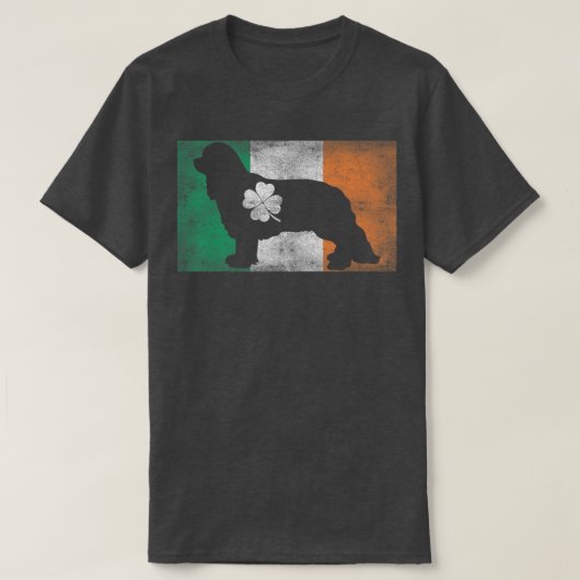 Cavalier King CharlesPatrick's Day Irish Flag Sain T-shirt (Design voorkant)