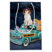 Cavalier King Dog Halloween Truck Scary Night Medium Cadeauzakje (Voorkant)