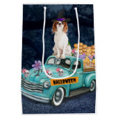 Cavalier King Dog Halloween Truck Scary Night Medium Cadeauzakje (Achterkant)