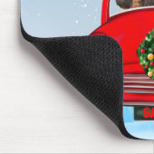 Cavalier King Dog in auto met kerstman Muismat (Hoek)