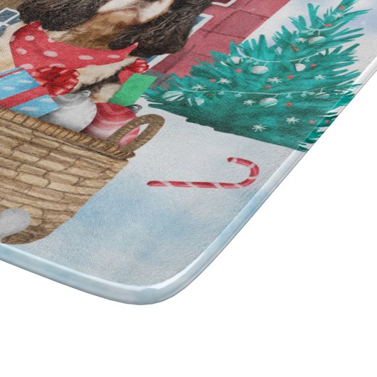 Cavalier King Dog in het sneeuwkersthondenhuis Snijplank (Hoek)