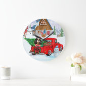 Cavalier King Dog in kerstcadeauwagen Grote Klok (Huis)