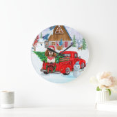 Cavalier King Dog in kerstcadeauwagen Grote Klok (Huis)
