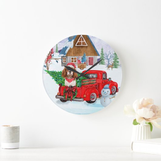Cavalier King Dog in kerstcadeauwagen Grote Klok (Huis)