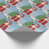 Cavalier King Dog in Snow met kerstcadeaus Cadeaupapier (Hoek)