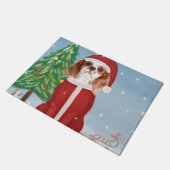 Cavalier King Dog in Snow met kerstcadeaus Deurmat (Schuin)