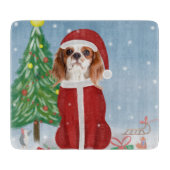 Cavalier King Dog in Snow met kerstcadeaus Snijplank (Voorkant)